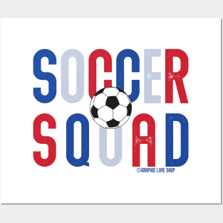 Soccer Squad Blue Red © GraphicLoveShop Posters and Art